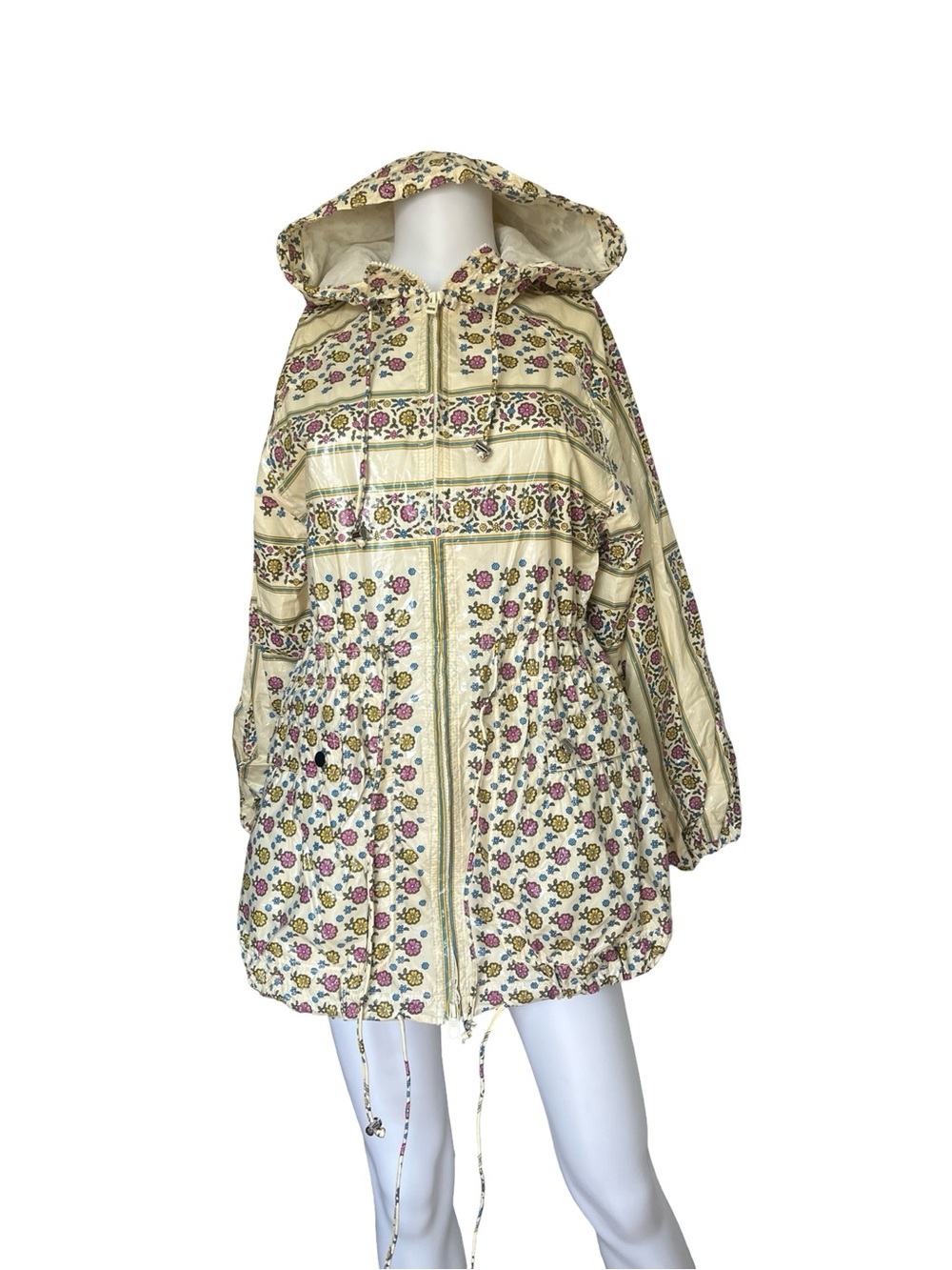 NEW Tory Burch Ditzy Floral Poplin Anorak Rain Jacket Hooded Womens Size 00